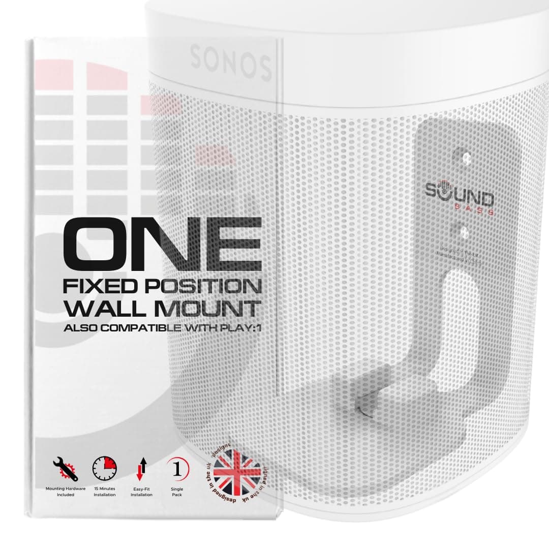 ONE, ONE SL & Play:1 Wall Mount Bracket, White, Compatible with Sonos ONE & PLAY1 Speaker