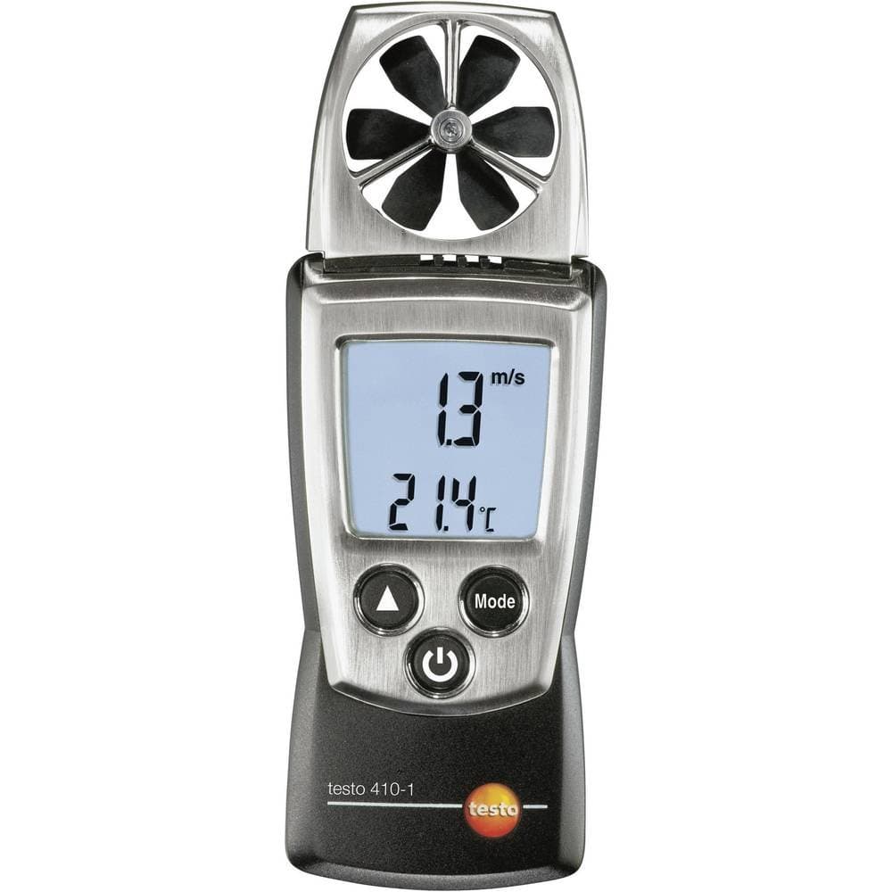 Testo Pocket Sized Vane Anemometer with Protective Cap and Wrist Strap for Clean rooms, Air velocity and balancing, Furnace velocity Model: 410-1