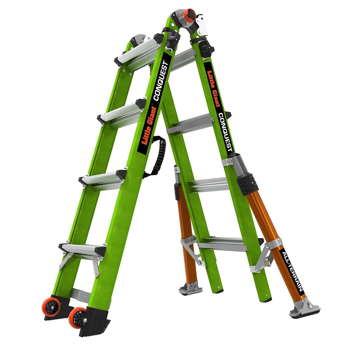 Ladder Systems Conquest 2.0 All-Terrain, M17, 17ft, Multi-Position Ladder with Adjustable Outriggers, Fiberglass, Type 1A, 300 lbs Weight Rating, (17107-001)