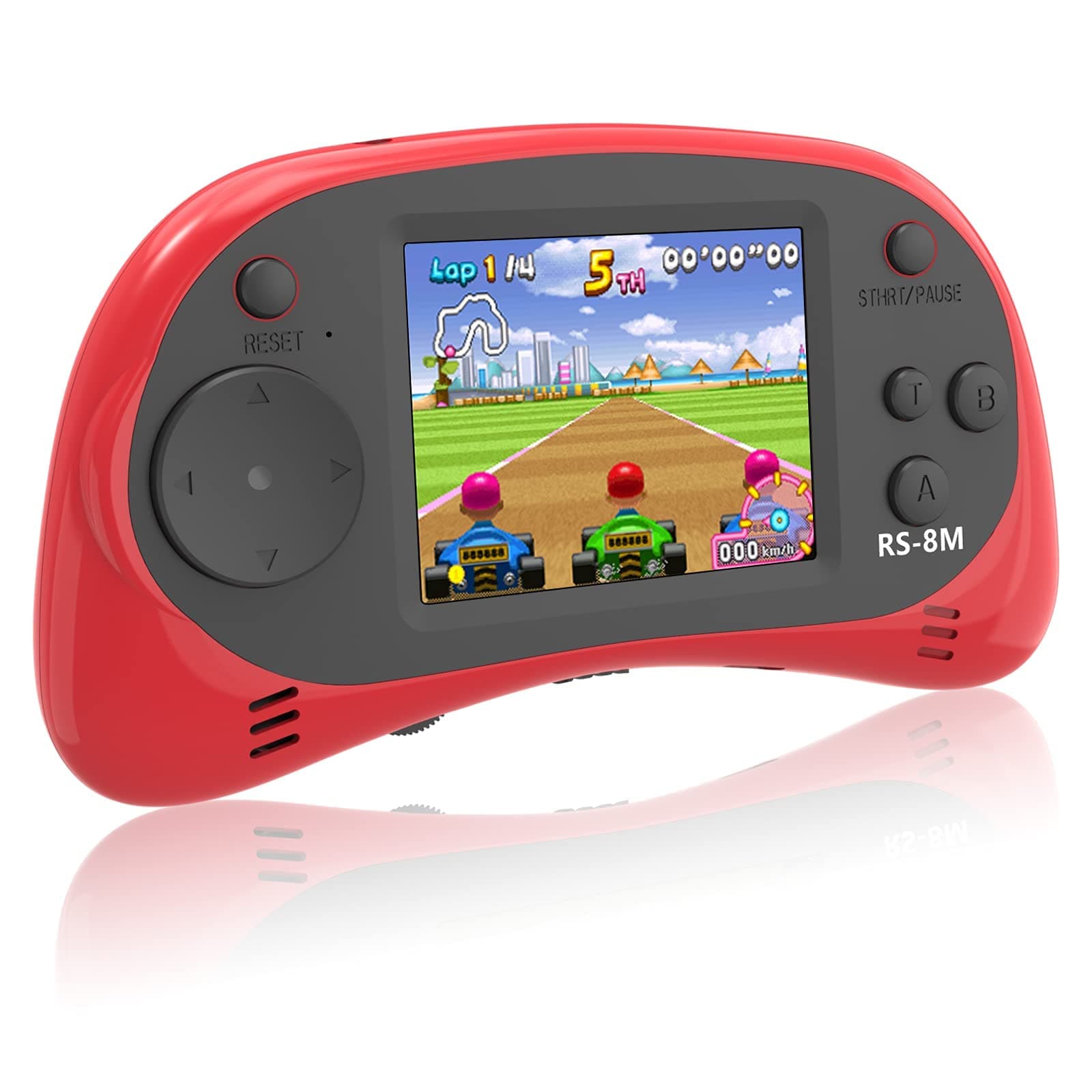 E-MODS GAMING Kids Handheld Games 16 Bit Retro Video Games Console with 220 HD Electronic Games - 2.5'' LCD Portable Travel Games Entertainment Gifts for Boys Girls Ages 4-12 (Classic Red)