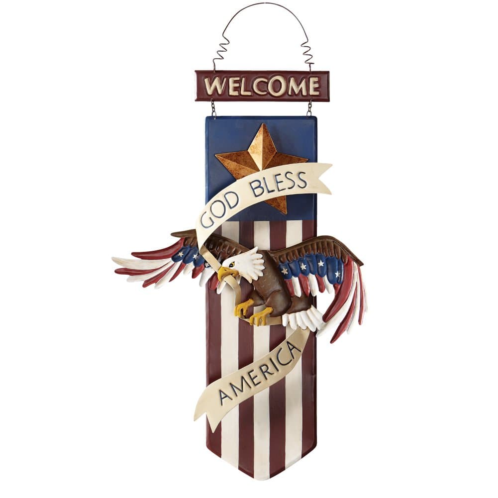 Collections Etc Patriotic Eagle Welcome Front Door Decor