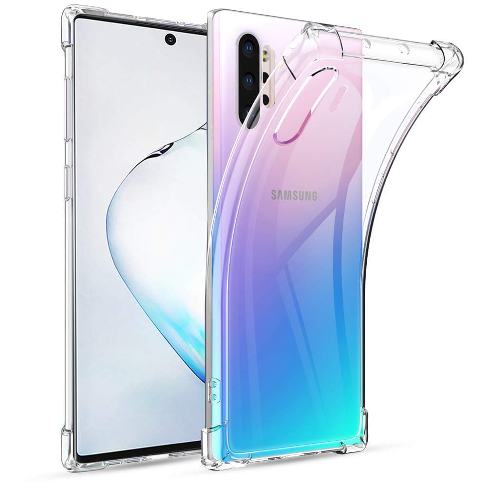 KP TECHNOLOGY Galaxy Note 10 Plus Case, Soft TPU Crystal Transparent Slim Anti Slip [Raised Corner] Full-Body Protective Phone Case Cover for Samsung Galaxy Note 10 Plus (Clear Case)