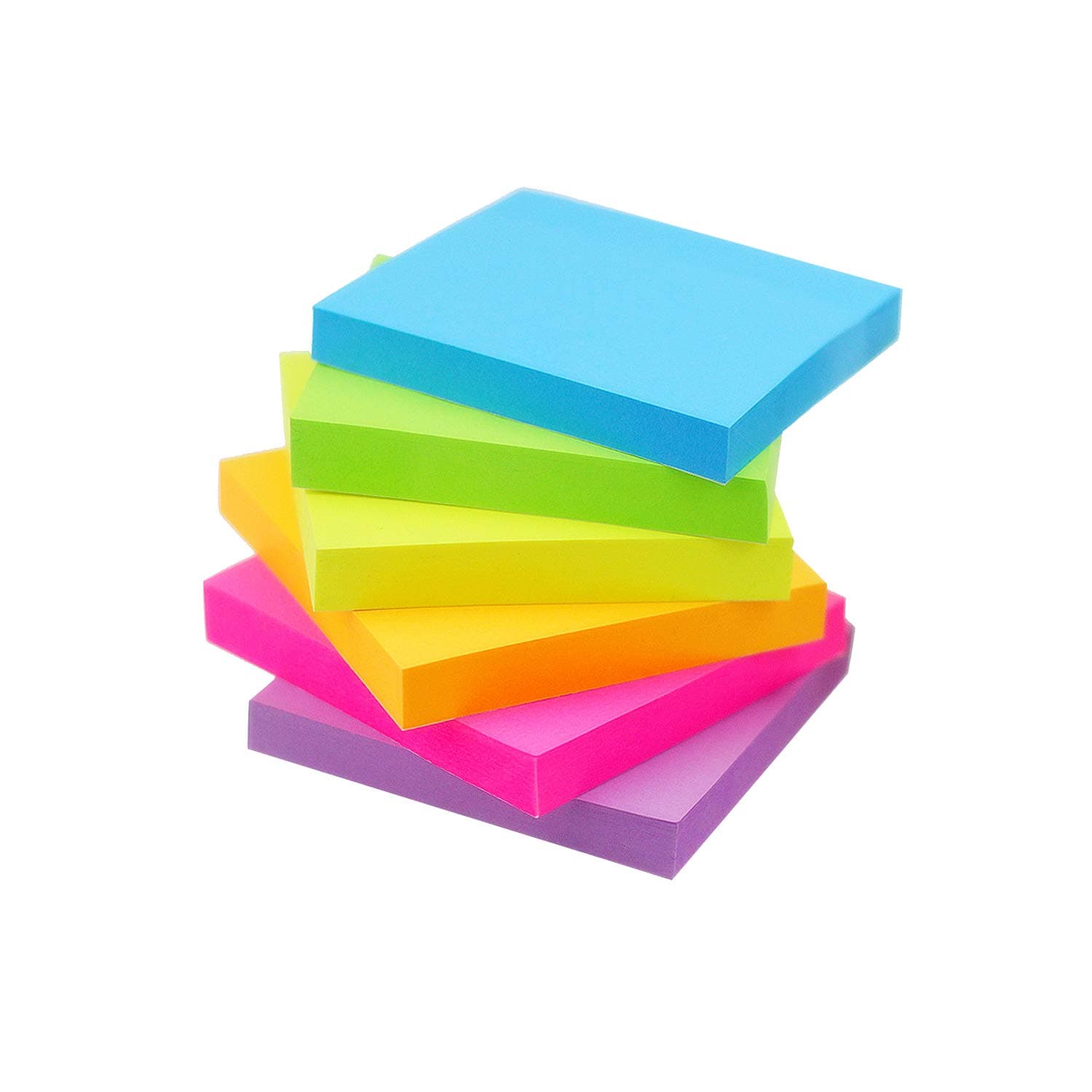 Early Buy Sticky Notes 6 Bright Color Self-Stick Notes 3 in x 3 in, 100 Sheets/Pad