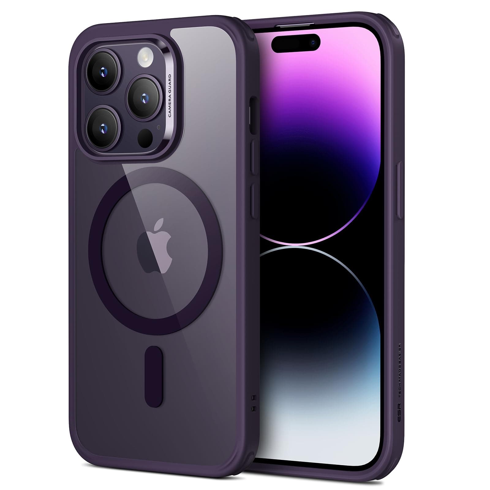 ESR for iPhone 14 Pro Max Case, Magnetic Clear Case Compatible with MagSafe, Shockproof Military-Grade Protection, Classic Hybrid Magnetic Case for iPhone 14 Pro Max 6.7 inch, Purple