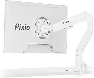 - PS1S Wave White Single Monitor Arm Stand Desk Mount - Fits up to 32 inches Monitors and up to 19.8lbs. VESA Compatibility and Integrated Cable Management