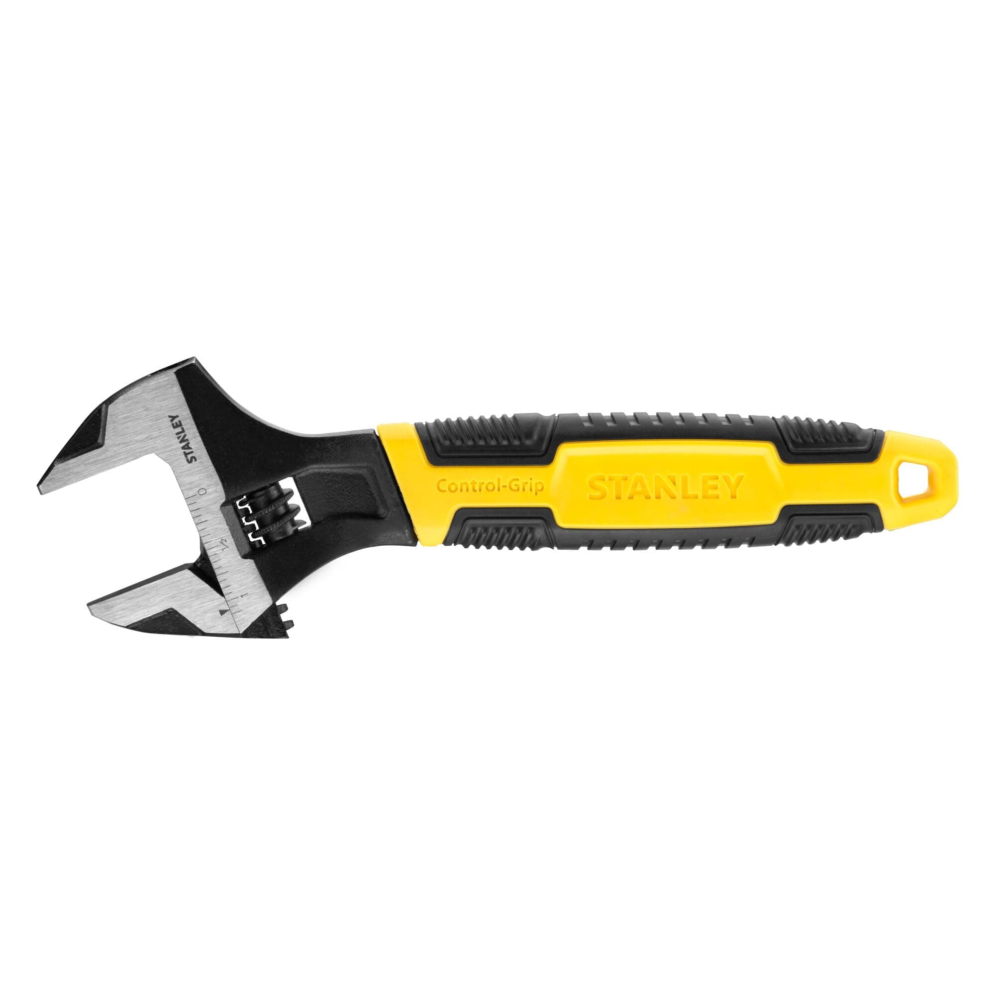 Adjustable Wrench 30 x 200 mm Protective Phosphate Finish and Ergonomic Bi Material Handle 0-90-948, Black, Yellow
