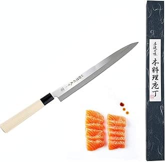 1560, Extra Long Sushi Sashimi Knife Japaneses High Carbon Stainless Steel Sushi Chef Yanagiba Knife, Made in Japan, 11.75 inch Long