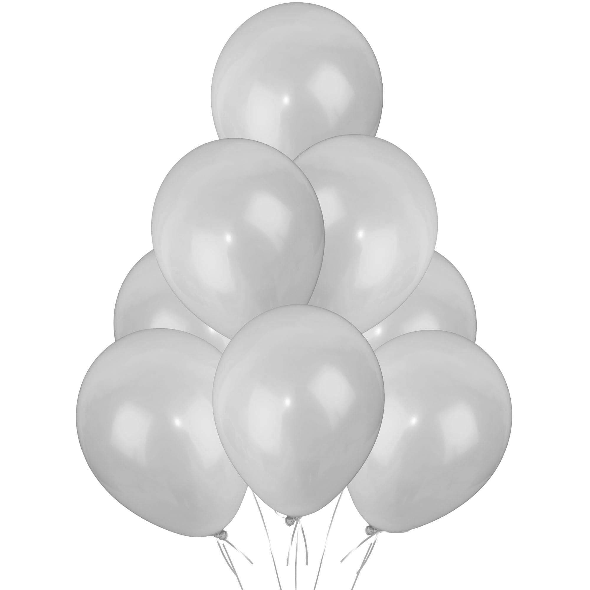 Silver Balloons 10 Pack, Large 12 Inch Thick Latex Biodegradable Helium Party Balloons for Birthday, Wedding, Baby Shower, Valentine's Day Events Decoration for Balloon Arch Garland