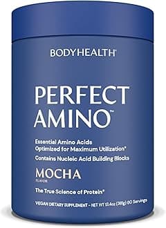 - BodyHealth PerfectAmino Powder - BCAA and EAA Powder for Pre and Post Workout - Amino Acid Energy Drink for Men and Women to Support Lean Muscle and Recovery - Mocha - 60 Servings