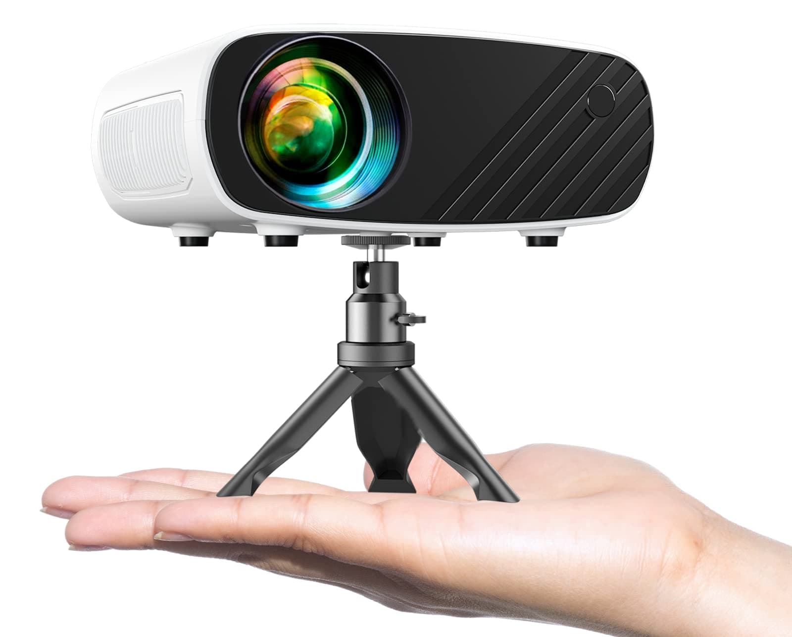 Mini Projector, ELEPHAS Portable Projector for iPhone, 7000L with Synchronize Smartphone Screen, Movie Projector with 1080P HD/200 Screen Support, Compatible with Android/iOS/TV Stick/HDMI/USB/SD