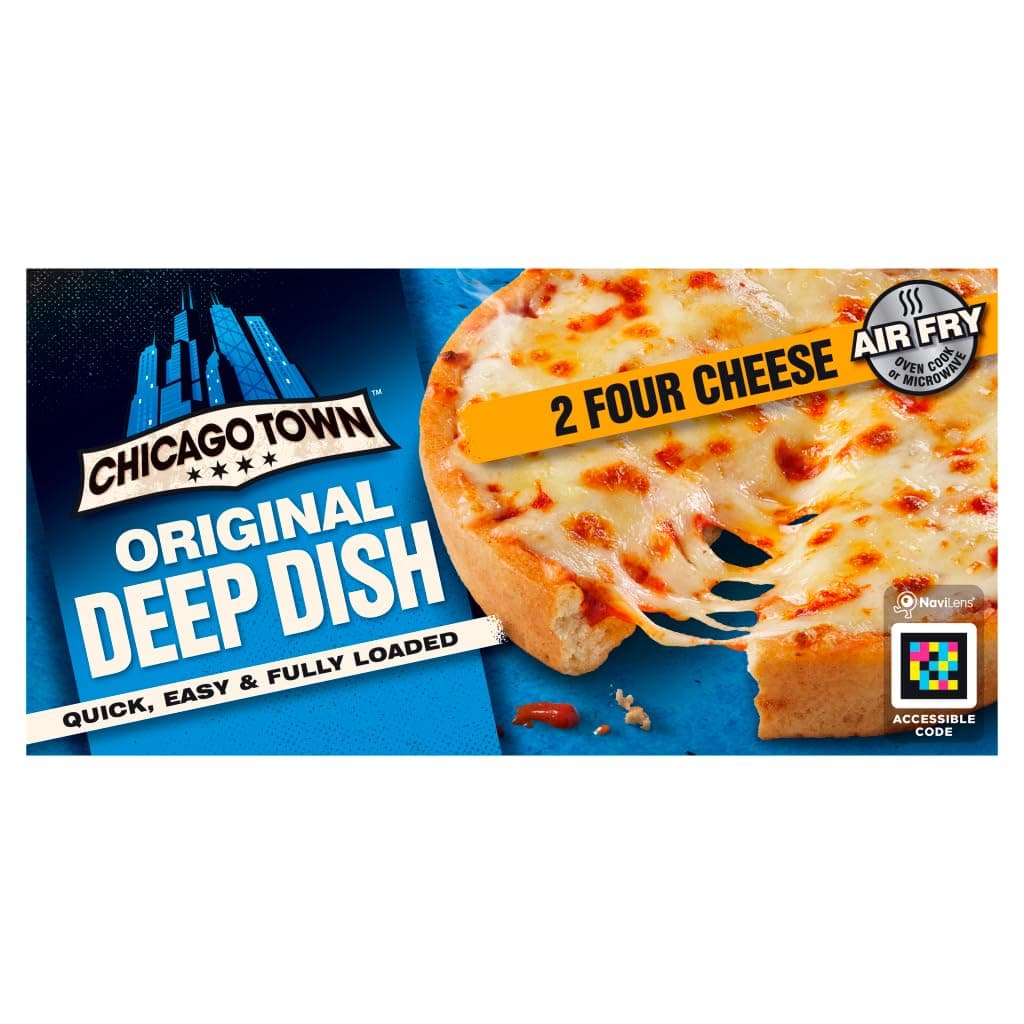 Chicago Town Fully Loaded Deep Dish 2 Four Cheese Pizzas, 2 x 148g (Frozen)