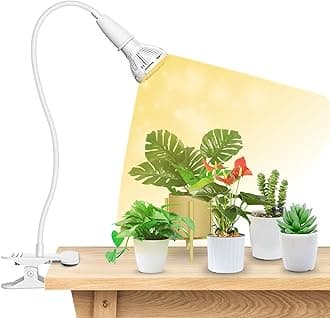 SANSI LED Grow Lights for Indoor Plants, 150W Full Spectrum Clip-on Gooseneck Grow Light with Ceramic Tech.,10W Power Plant Light with Optical Lens for High PPFD, Lifetime Free Bulbs Replacement White