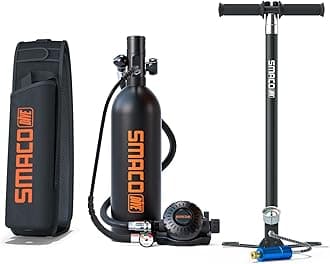 Scuba Diving Equipment 1L Mini Scuba Tank Support 15-20 Minutes Underwater Breathing(No More Than 33ft) New Generation S400Pro Diving Oxygen Tanks for Diving Sightseeing/Backup Air Source