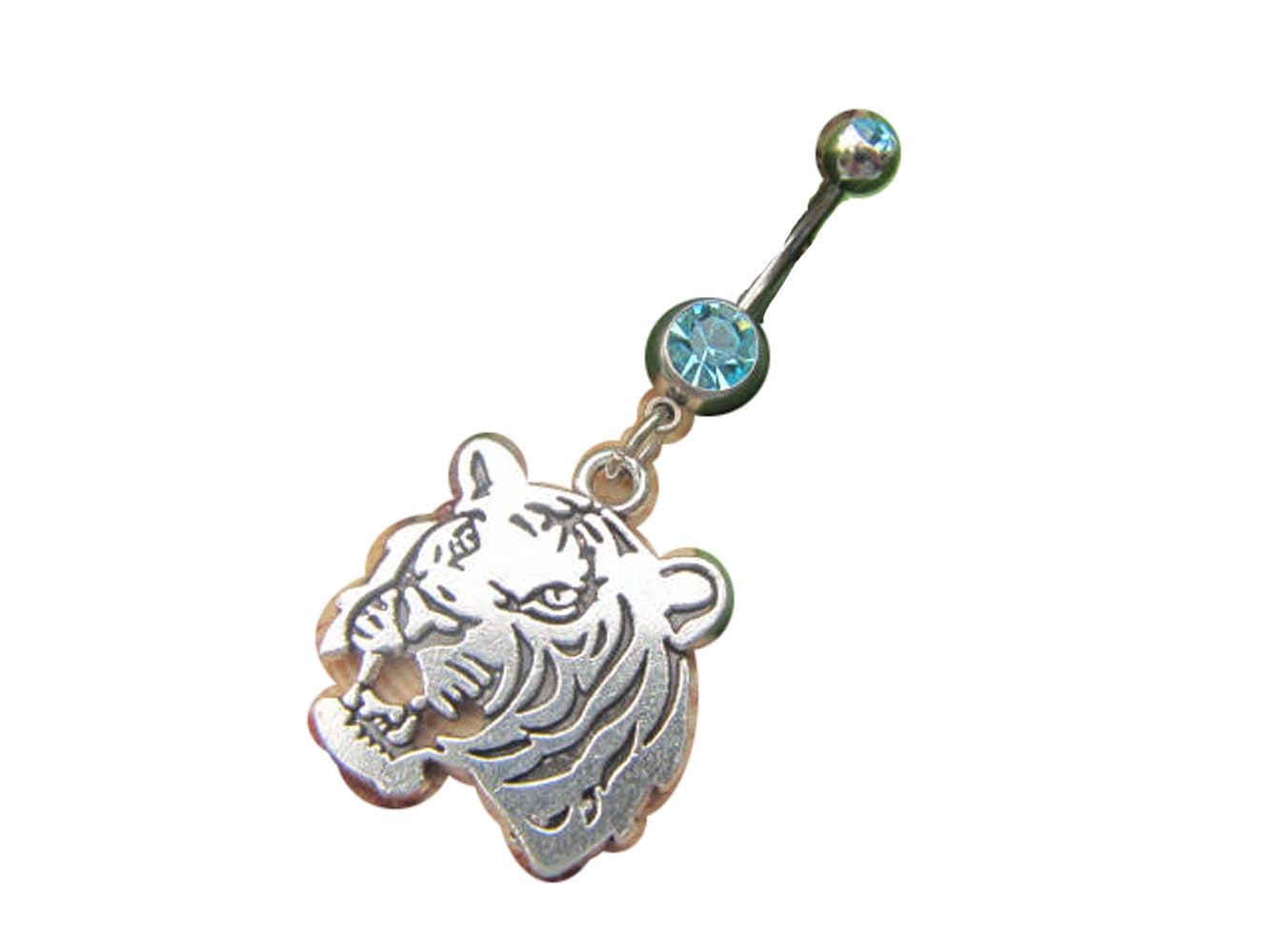 2Pcs Tiger Belly Button Ring, Belly Jewelry, Belly Button Ring
