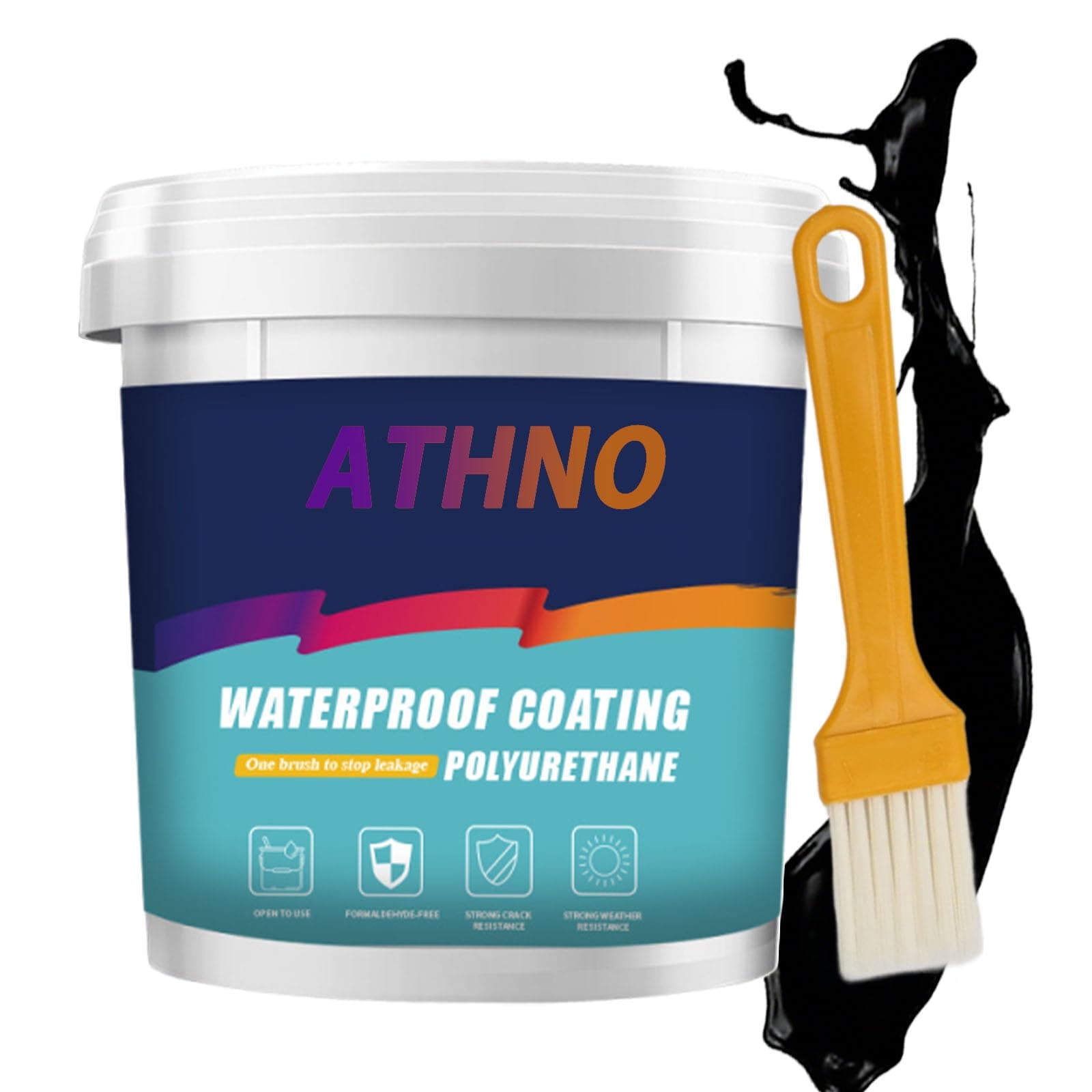 Polyurethane Waterproof Coating,35.2OZ,Eco-Friendly Waterproof Sealant,Polyurethane Coating for Roofs,Walls,Garden,Gutter,Concrete Cracks Holes Leak Repair (1000g,Black)