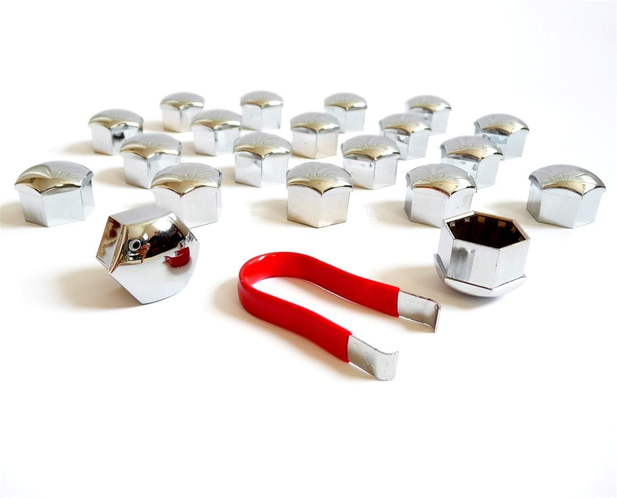 (20) 17mm Chrome Lug Nut Lug Bolt Cap Covers + Extraction Puller Tool ~ Perfect Fit for All BMW 6 Series | E24 E63 E64 F06 F12 F13 |