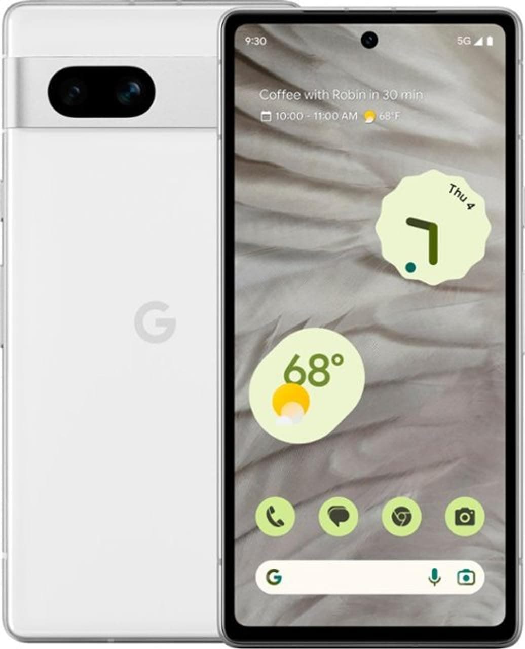 Google Pixel 7a - Unlocked Android Cell Phone - Smartphone with Wide Angle Lens and 24-Hour Battery - 128 GB - Snow