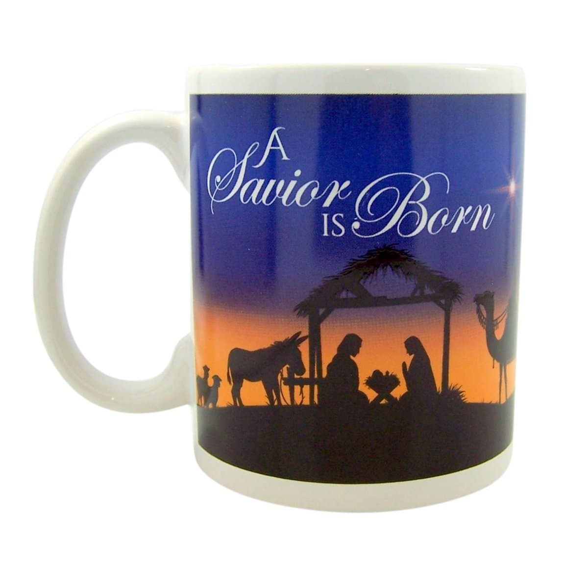 Ceramic A Savior is Born Christmas Mug, 10 oz