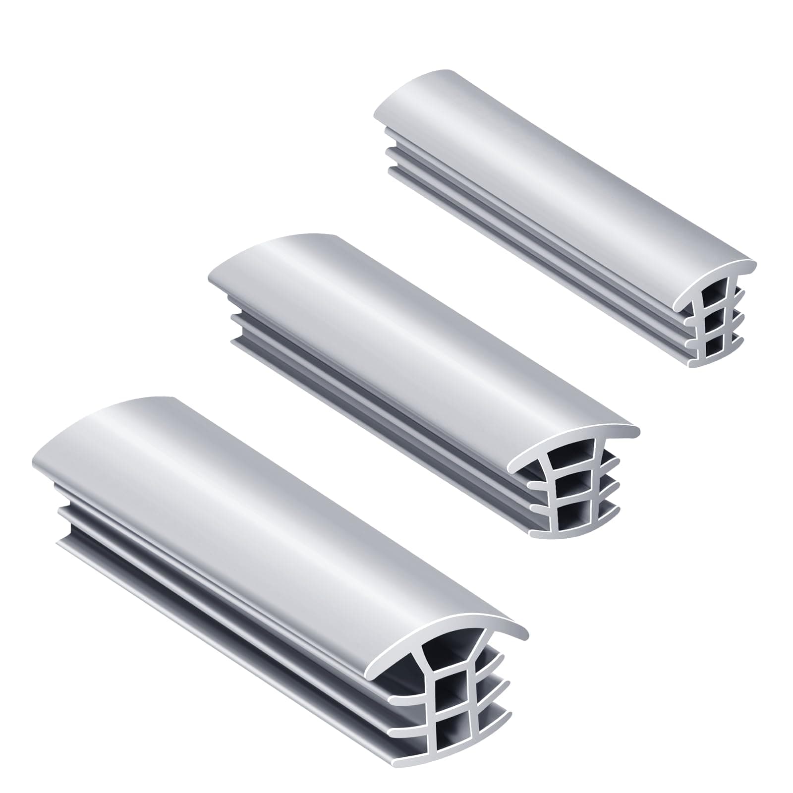 Trial Pack Flexible EPDM Rubber Strip 1/2", 3/4" and 1" (100mm/3.94" Each) for Concrete Crack Repair and Replacement - Weather and Aging Resistant Expansion Joint Filler for Driveways and Sidewalks