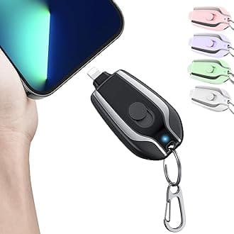Keychain Portable Charger, 2200mAh Mini Power Emergency Pod,External Fast Charging Power Bank Battery Pack,Cell Phone Charger for 14,13,12,11,Plus,Pro,Max,XS,XR,X,8,7,6,6s,5,4,Black