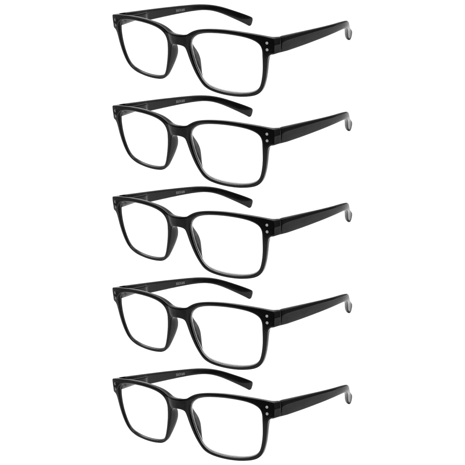 SIGVAN 5 Packs Blue Light Blocking Reading Glasses for Men Women Comfortable Computer Games Glasses Spring Hinge Readers