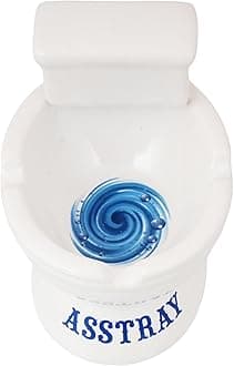 Novelty Toilet-Shaped Ceramic Ashtray – 4 Inch Tall Funny “Asstray” Design Decorative Holder | Quirky Home, Desk, or Shelf Accent for Coins, Keys, Trinkets, or Collectibles