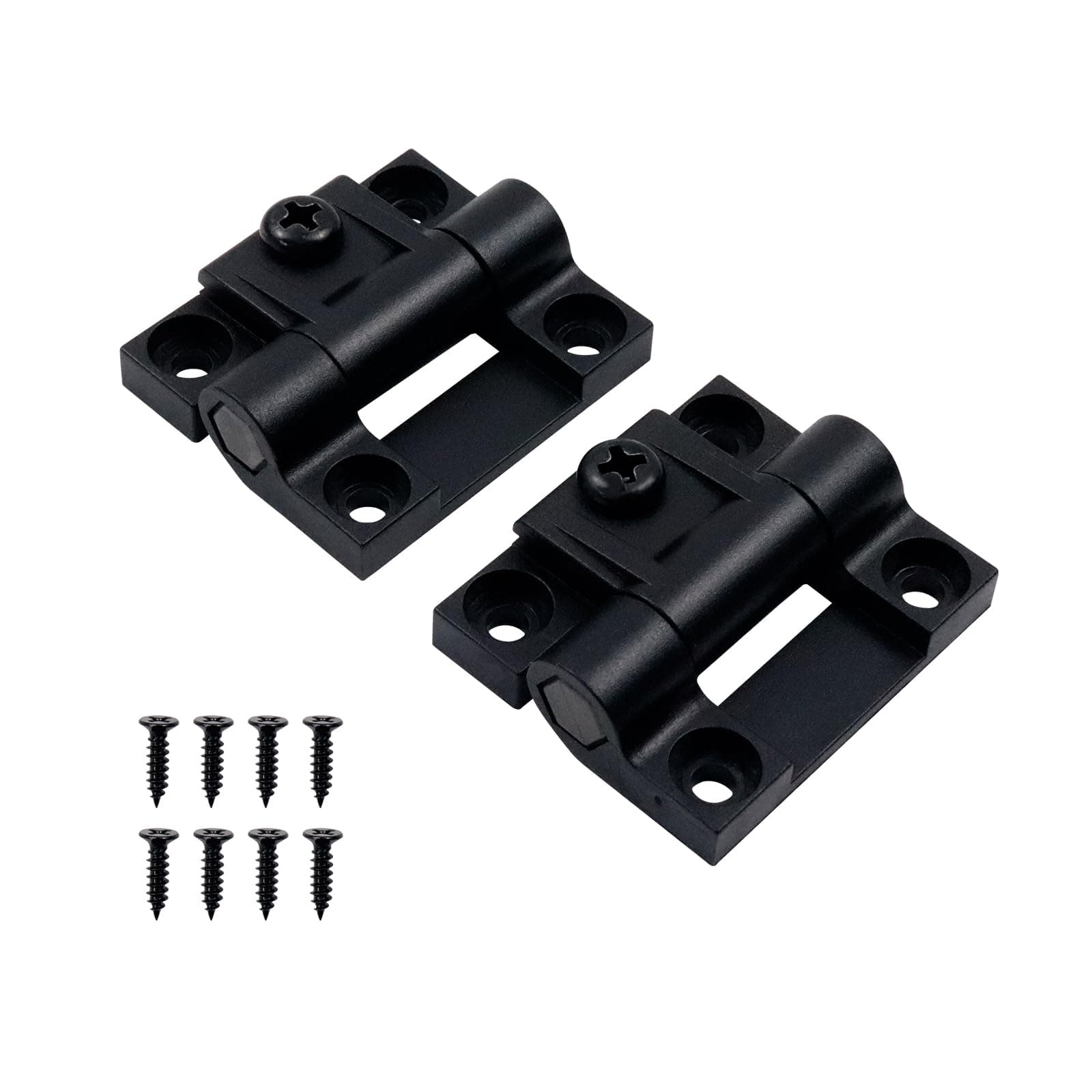 Antrader 2 Pack 43mmx36mm 4 Countersunk Holes Plastic Adjustable Torque Position Control E6-10-301-20 Series Hinge Black Door Hinges