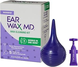 Earwax MD eosera® Ear Wax MD® Cleaning Kit - Fast-Acting Ear Wax Removal Drops & Rinse Bulb - Doctor Recommended, Clinically Proven Earwax Dissolver for Adults & Kids - Works in 15 Minutes