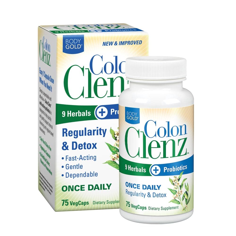 Colon Clenz Regularity & Detox Formula | Once Daily with 9 Herbs + Active Probiotics (75 CT)