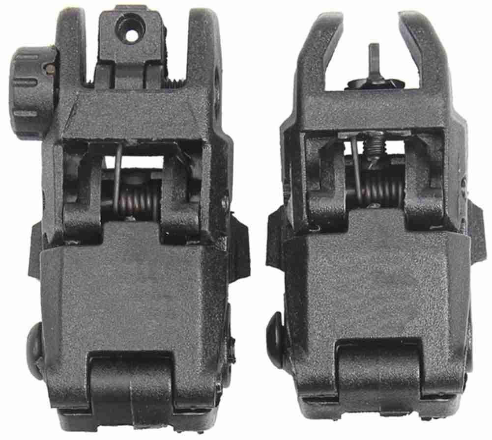 Tactical M4 AR15 AR-15 Front and Rear Folding Sight flip up Rapid Transition Backup Sight for Picatinny Rail