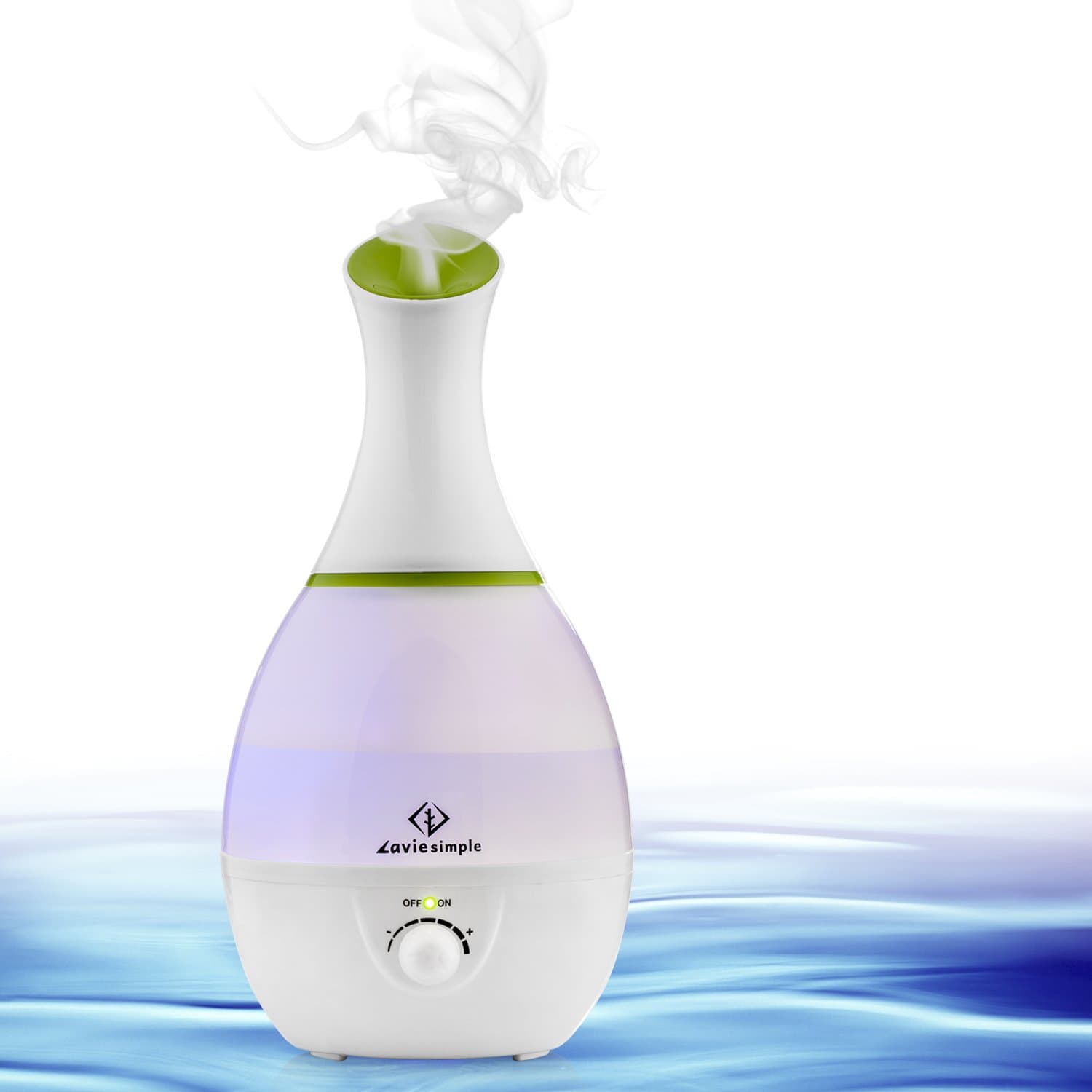 Cool Mist Humidifier,Whisper-Quiet Operation,Automatic Shut-Off with Night Light Function for Office Home Bedroom Living Room Study Yoga Spa,3L Ultrasonic