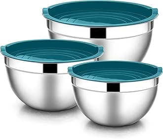 E-far Mixing Bowls with Blue Airtight Lids