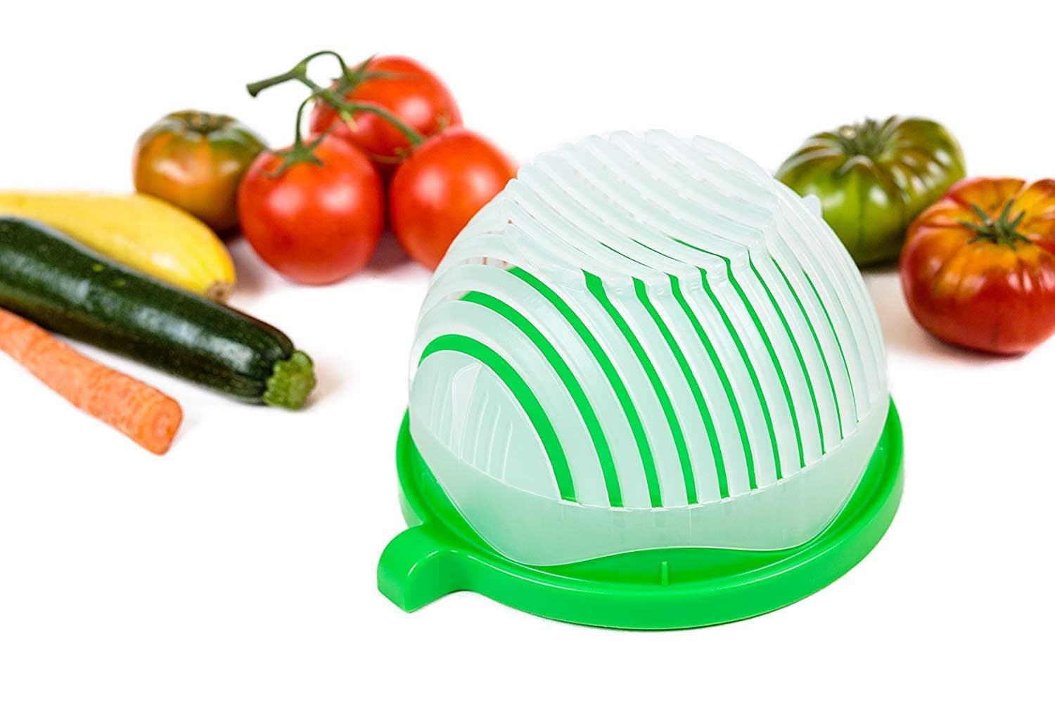 [UPDATED DESIGN] 60 Second Salad Cutter Bowl, Salad Maker, Fruit and Vegetable Chopper - Wash, Strain, Prepare in Seconds!