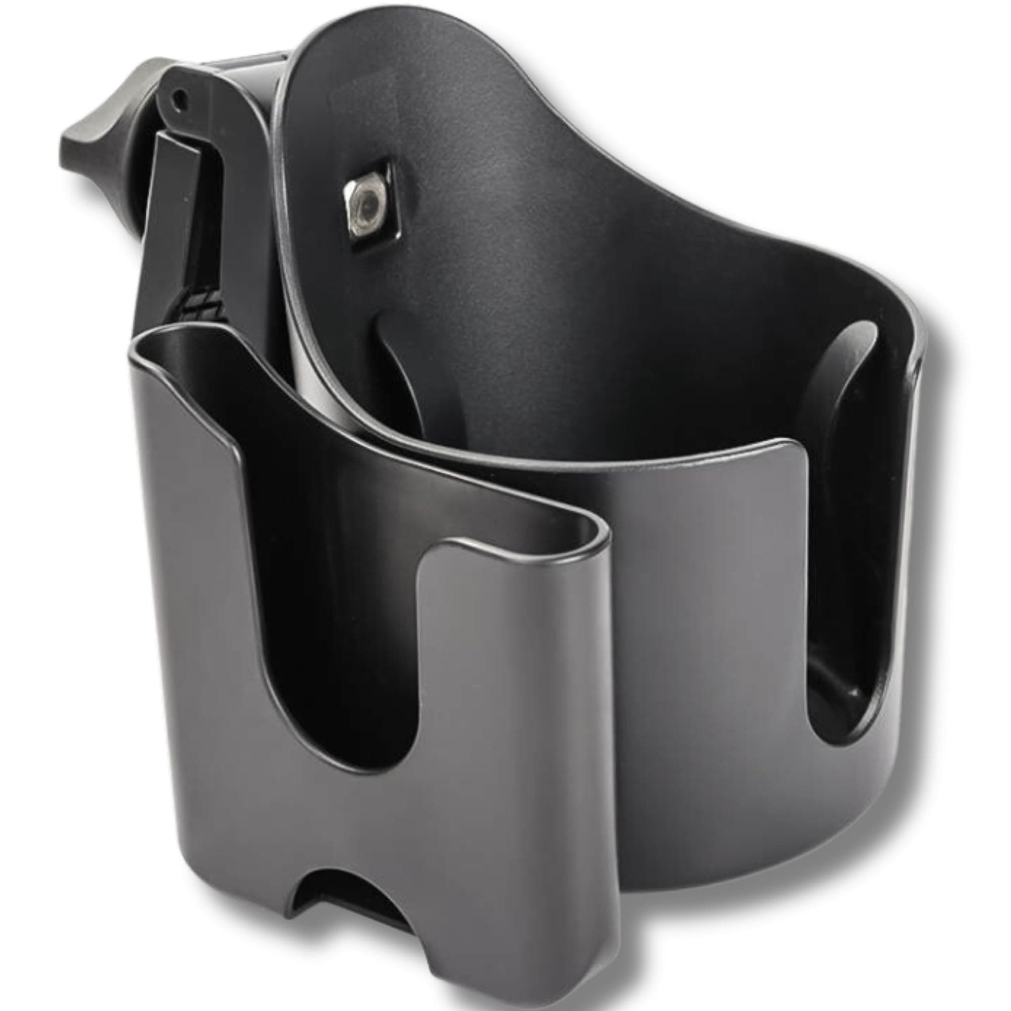 Kettle & Co Pram Cup Holder for Stroller - Clip-On Phone & Cup Holder for Bike, Wheelchair, Pushchair, Buggy - Easy-Install, Rotating Clip, Universal Design for Coffee Cup, Baby & Water Bottle