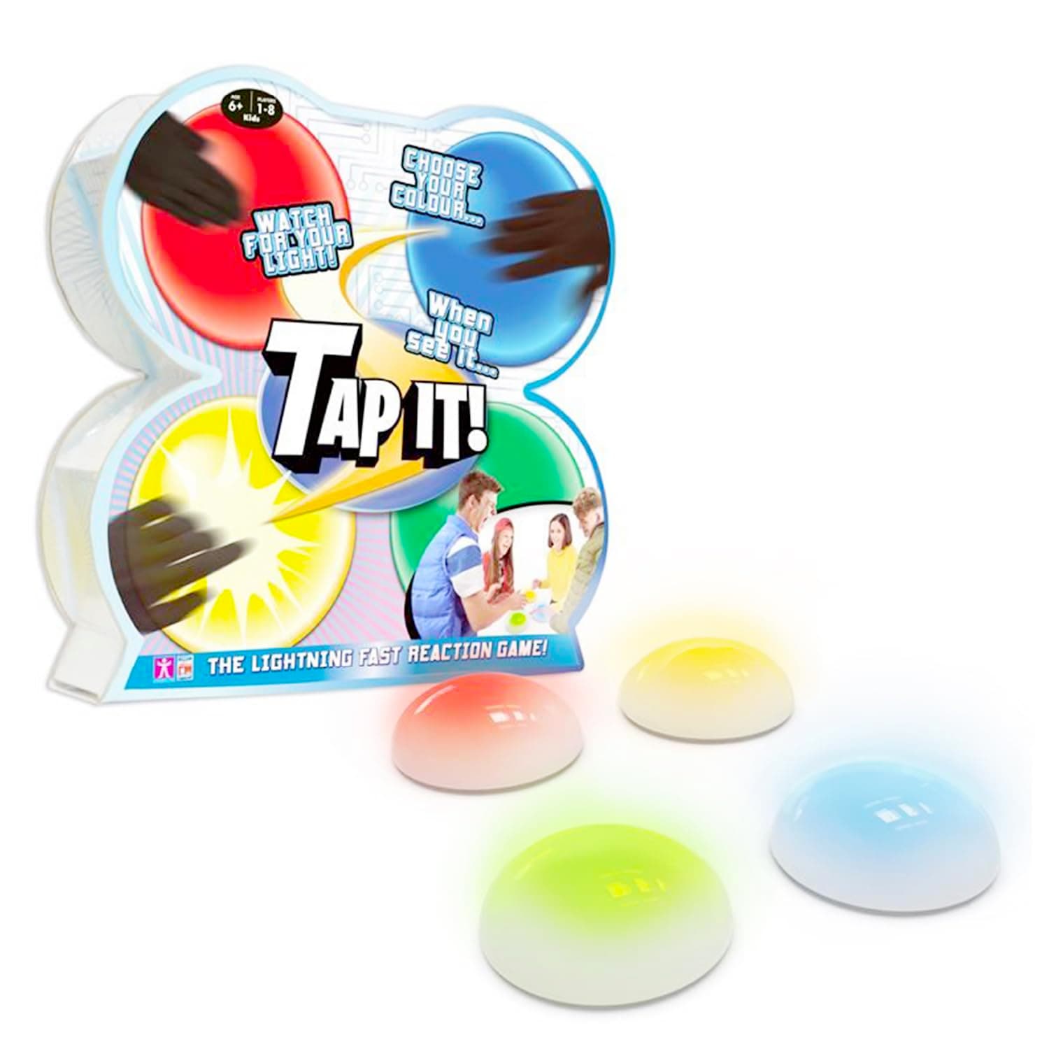 Tap It Wireless Ultra High-Tech Pod, 4 Fun Games in One, Develop Hand-Eye Coordination, Agility, and Memory, Up to 8 Players, for Ages 6 and Up, White