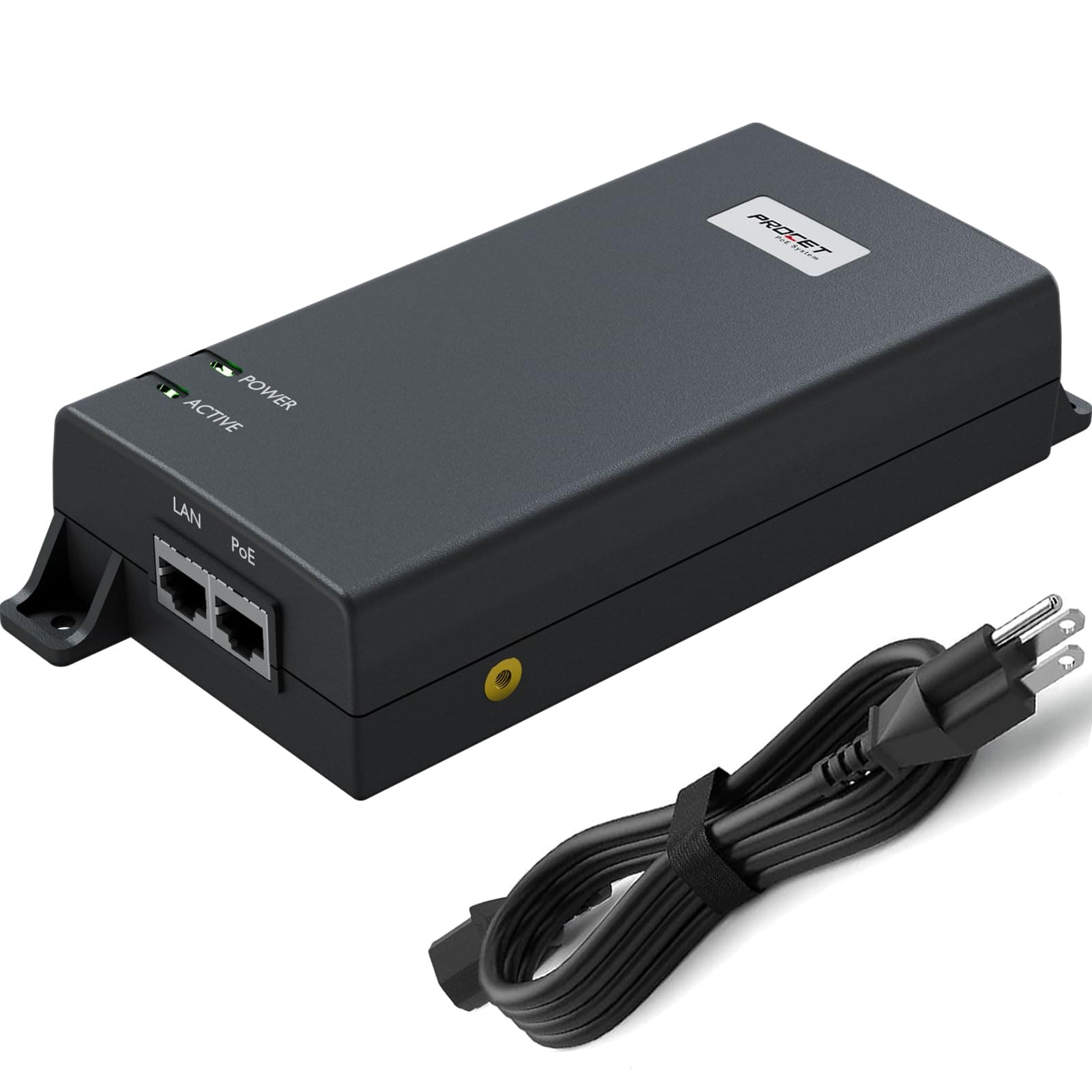 PROCET PoE System Single-port Lightning-proof Power Supply Gigabit Power Over Ethernet PT-PSE106GW-AR Built-in Detection Chip Supports Gigabit Transmission Rate, AC Input, Maximum Output Power 60W