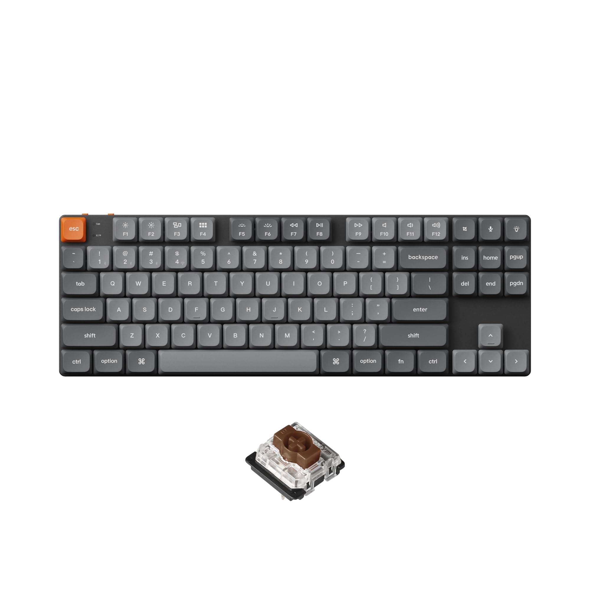 - K1 Max Ultra-Slim QMK/VIA Bluetooth Wireless/USB Wired Custom Mechanical Keyboard, 2.4 GHz Hot Swappable TKL Layout RGB Backlight Ergonomic Keyboard with Low-Profile Gateron Brown Switch
