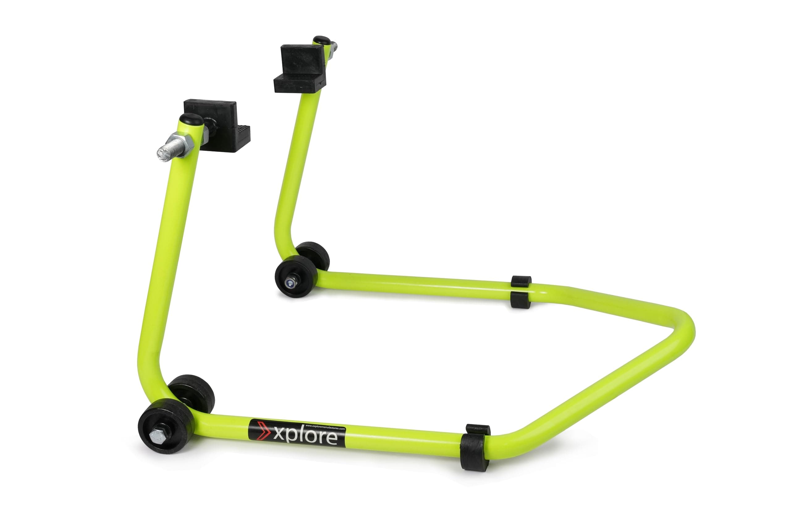 Single Frame Universal Paddock Stand with Swingarm L Supports for All Bikes Upto 300kg Weight (Lifetime Spare Parts Replacement Availability & 5 Years Frame Warranty) (Yellow)