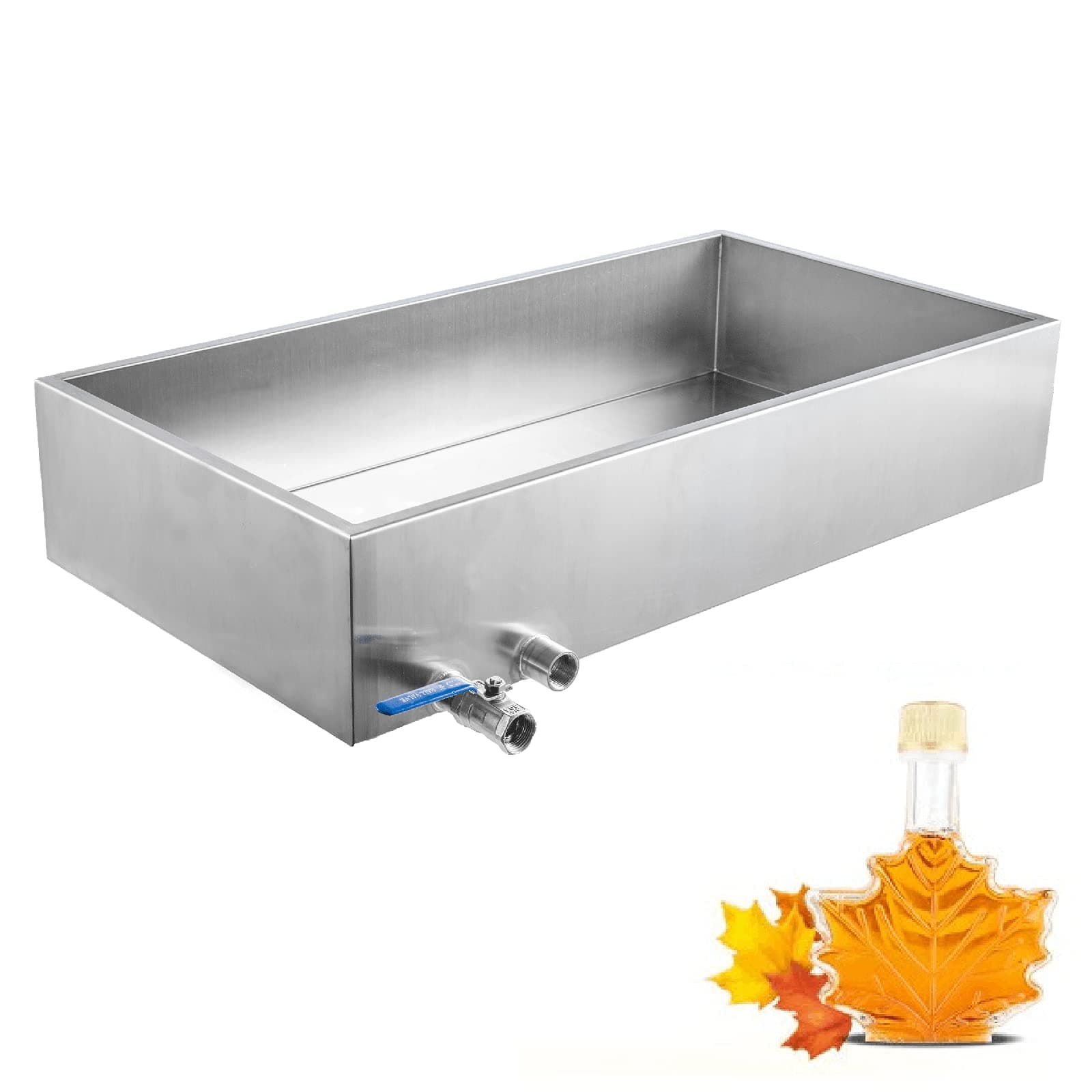 Marada Maple Syrup Evaporator Pan with Dual Interface Steam Table Pan 304 Stainless Jam Food Chafing for Home, Outdoor, Cooking (30"L * 20" W * 9.5" H)