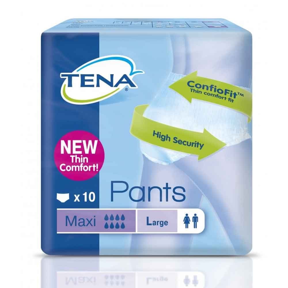 Tena Pants Maxi Large with Thin Comfort fit, Pack 10 (Eligible for VAT relief in the UK)