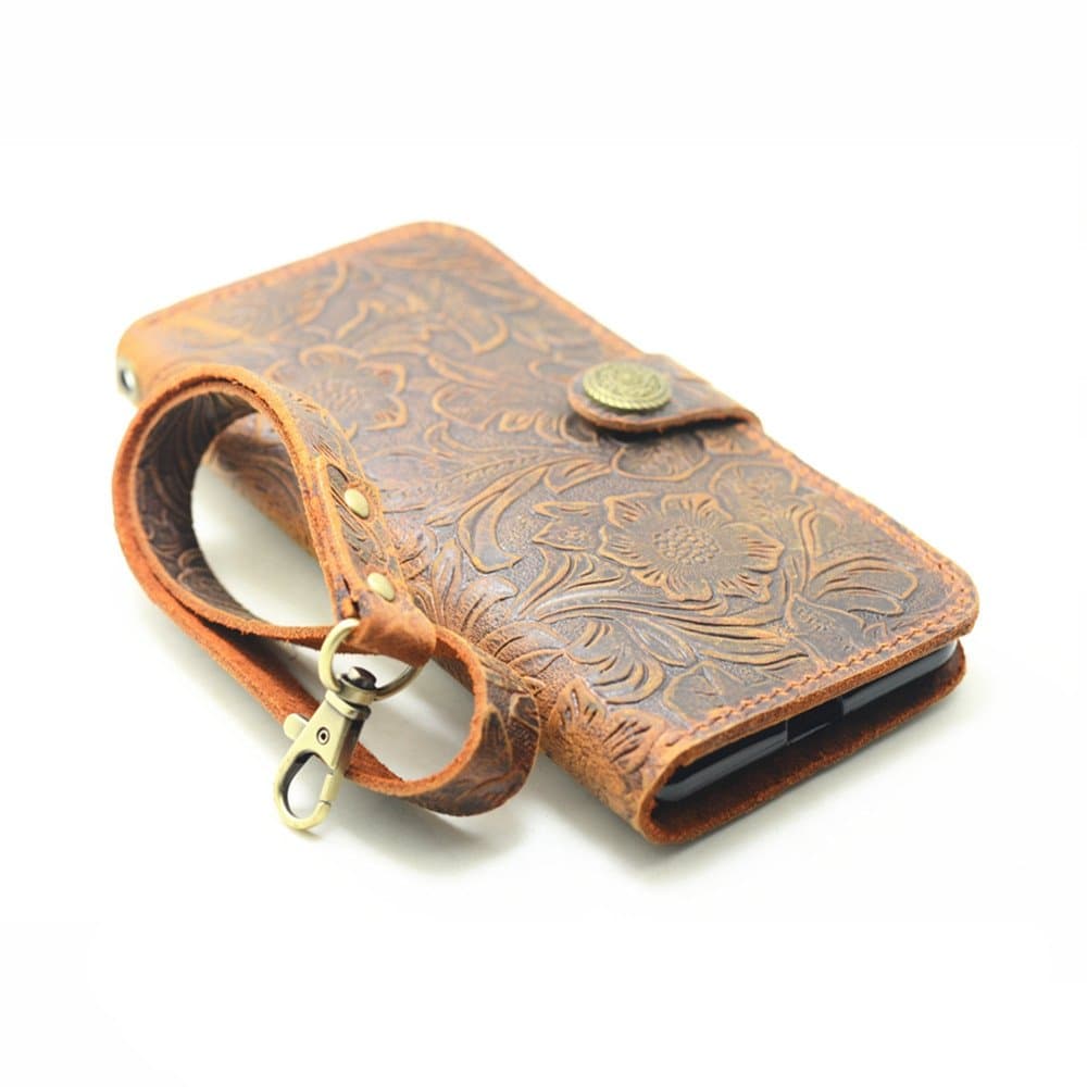 yhand Handmade Genuine Leather Case for Google Pixel 2 XL 6.0inch Book Wallet with Credit Card Holder Cover phone case old