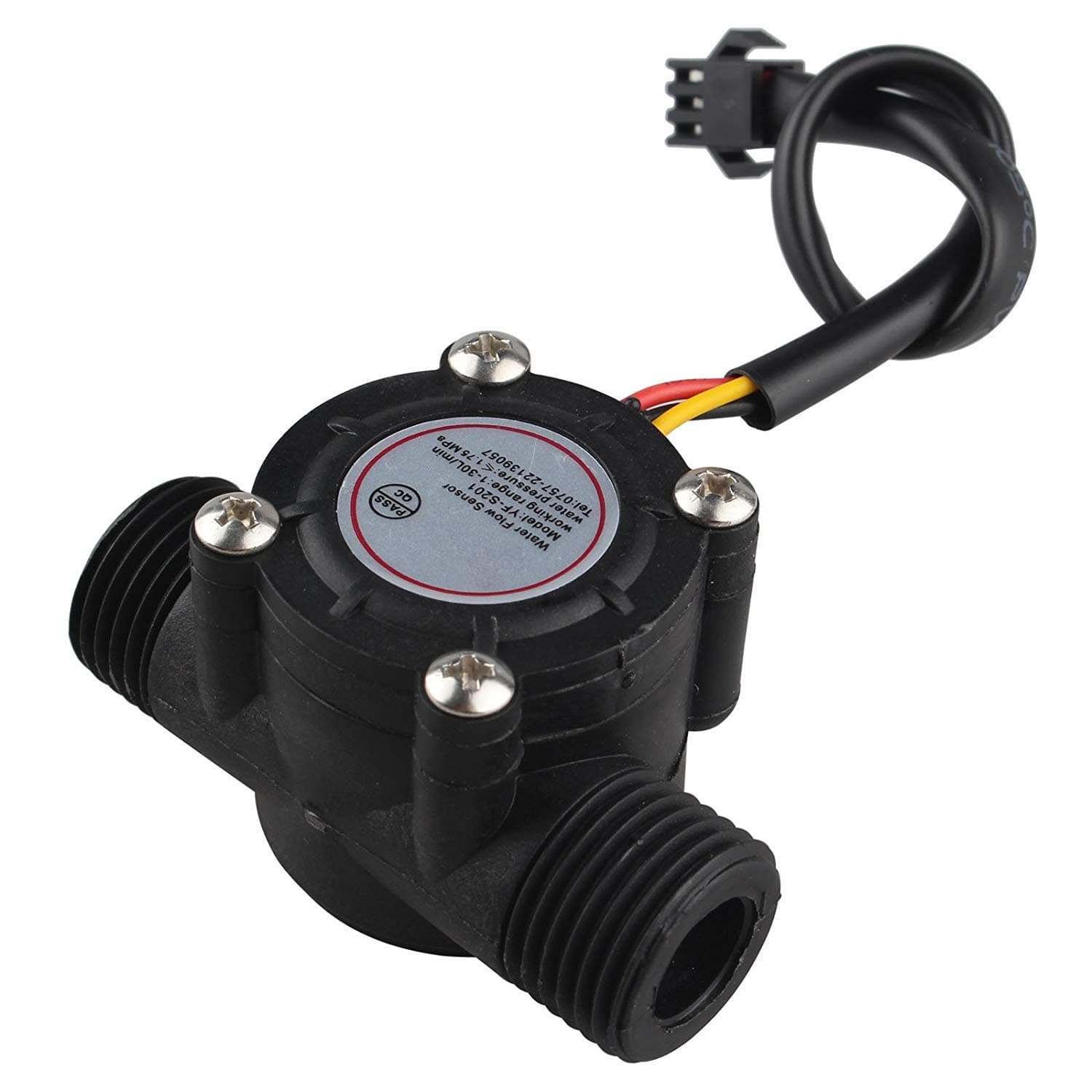 ARCELI YF-S201 1-30L/min Water Flow Sensor, Flow Meter, Surface Mount, Electrical Signal, Water Treatment, Plumbing, Irrigation