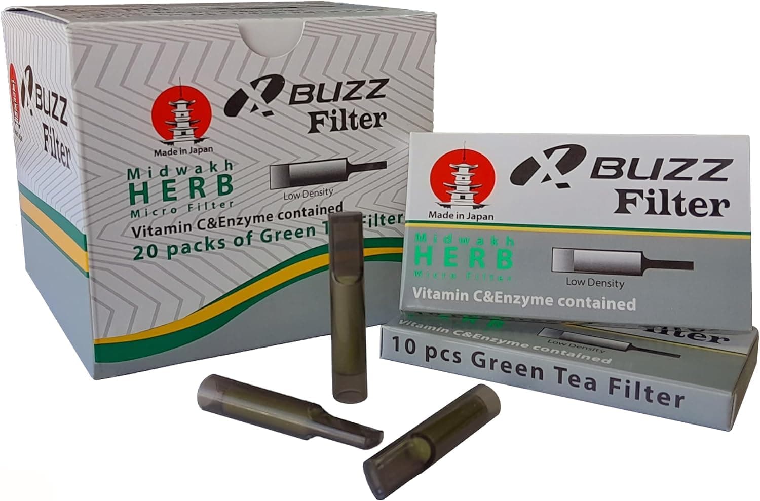 X buzz Green Tea Midwakh Herb Micro filter (1 BOX*20 PAK*10 PCS)