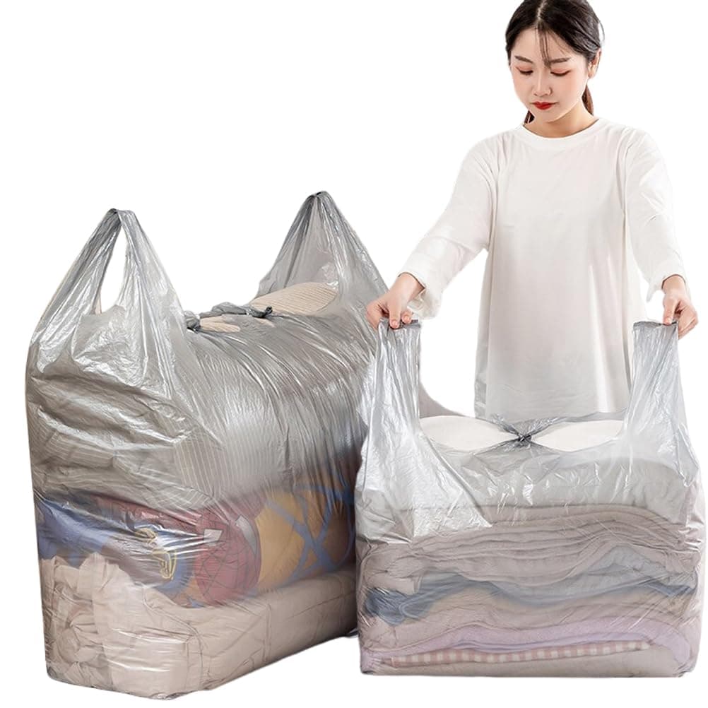 Aowin 10 Pcs Plastic Storage Bags,Extra large Capacity Packing Bag,Large Thickened Quilt Storage Bag,Big Huge Vest Storage Bags for Carrying Luggage Moving House,Blanket Clothes Storage Bag