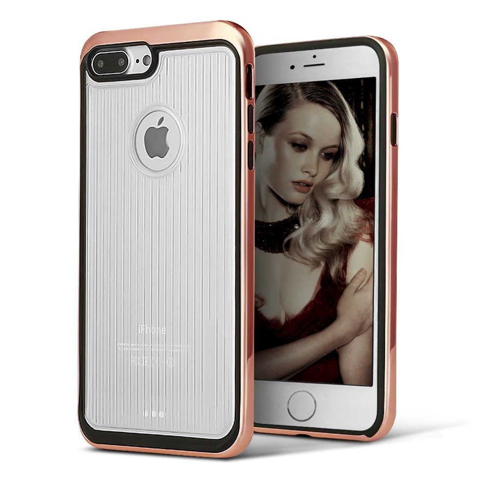 iPhone 7 Plus Case, HeeBin Modern Slim Ripple Design better Shock - Absorption & Scratch - Proof For Apple iPhone 7 Plus - Rose gold