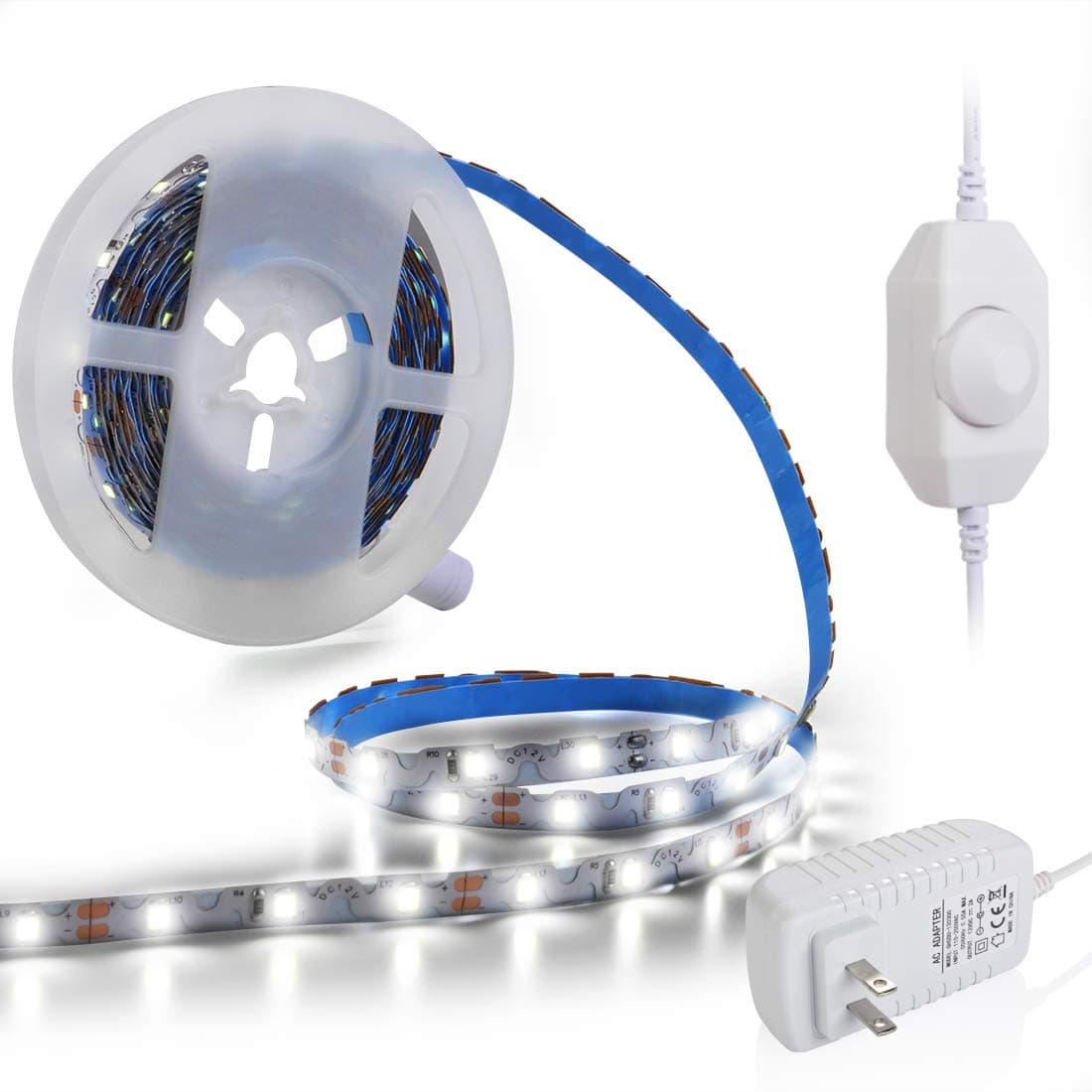 LED Vanity Mirror Lights Kit, CPYOSN 13ft/4M Flexible S Shape Design LED Light Strips SMD 2835 LEDs 6500K Soft Daylight White with Dimmer and Power Supply for Vanity Makeup Dressing Table Set