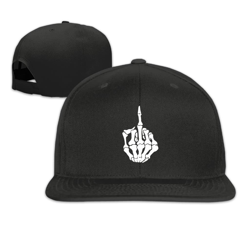 WOHVS Skull Middle Finger Logo Baseball Cap Black