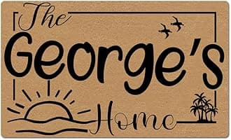 Funny Welcome Doormat for Entrance Way Indoor Front Porch Mats - The Family Name - Personalized Funny Home Beach House Decor Mat Anti-Slip Rubber Doormat House Warming Gift Mats 30(L) x 18"(W)