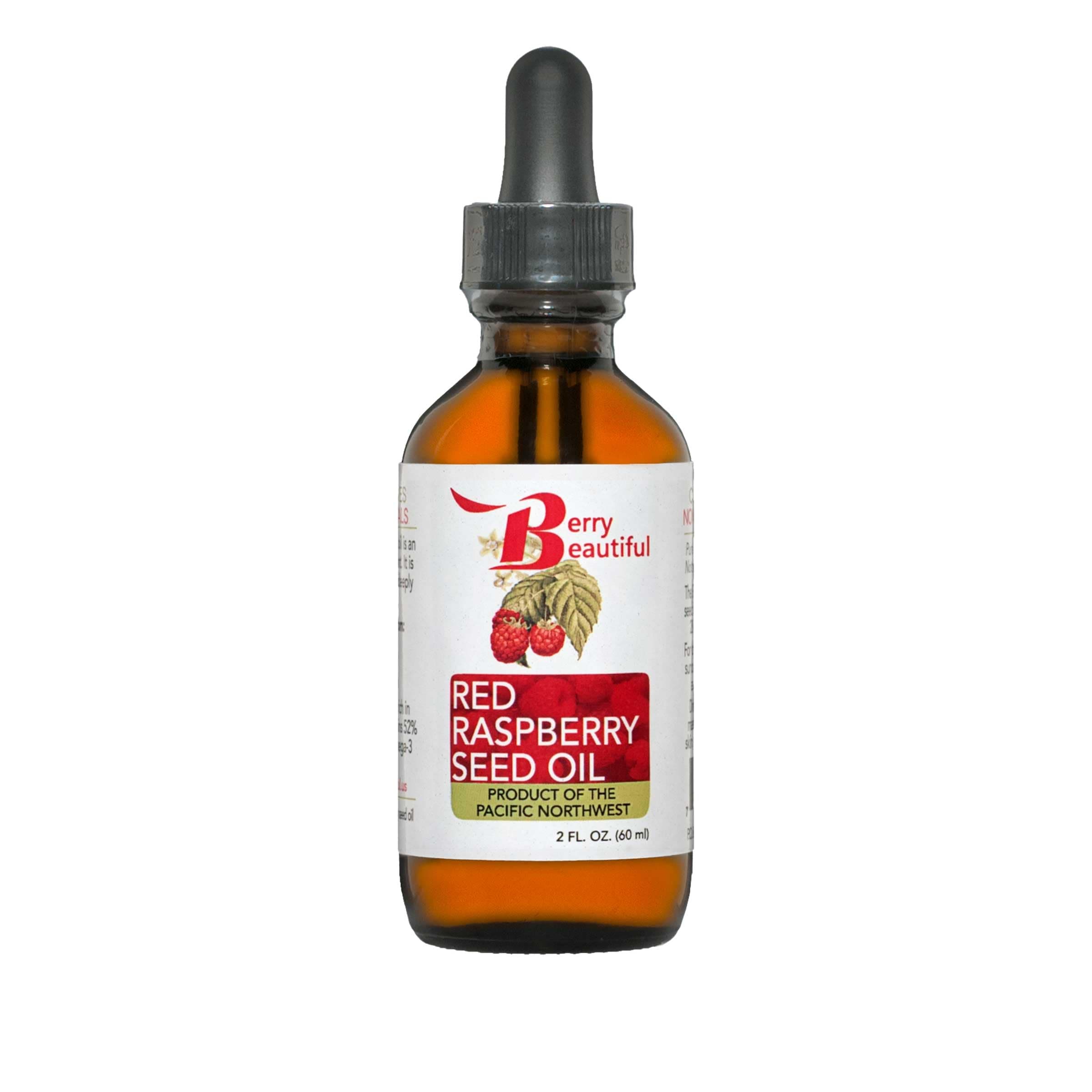 Red Raspberry Seed Oil - Cold Pressed by Berry Beautiful from locally grown Raspberries - 100% Pure & Unrefined (2 fl oz)