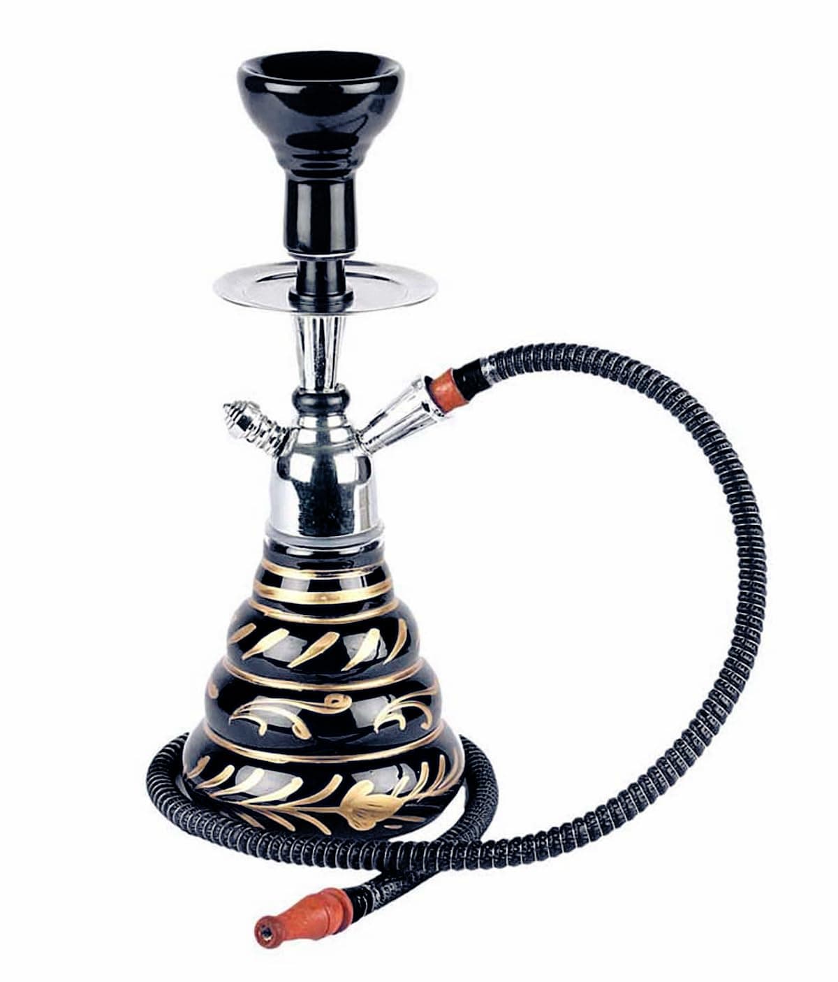 Basement Bazaar Refreshing Round Base 38.1cm Glass Hookah (Black)